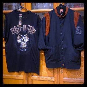 Black scale jacket + Harley Davidson TEE MEN sz L